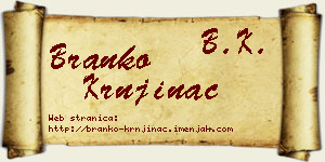 Branko Krnjinac vizit kartica
